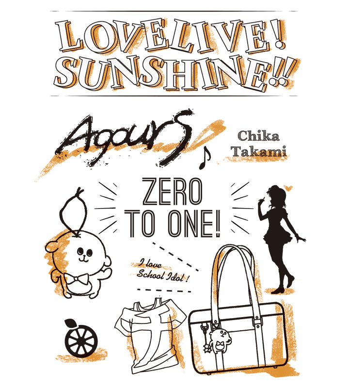 ラインアートTシャツ(高海千歌)