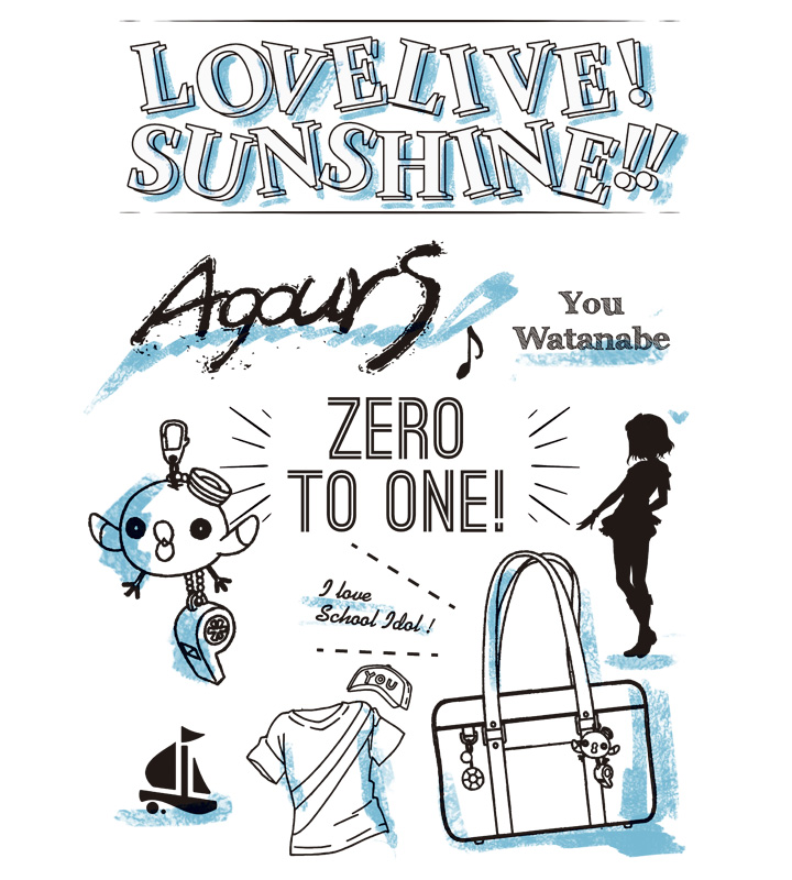 ラインアートTシャツ(渡辺 曜)