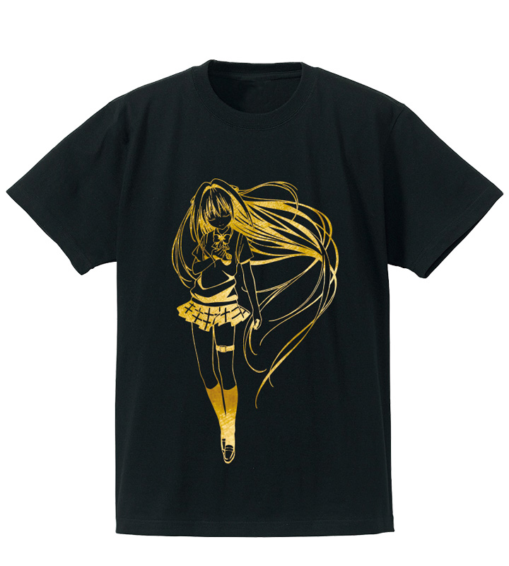 箔プリントTシャツ(金色の闇)
